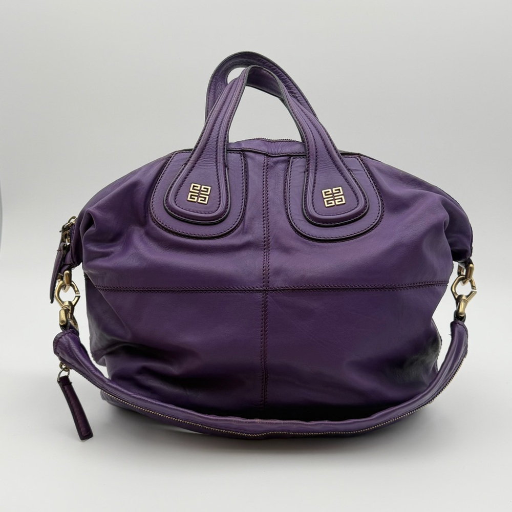 Givenchy Nightingale Leather Satchel Bag – Purple - Picture 2 of 10